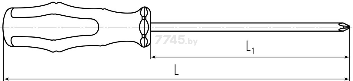 Отвертка шлицевая SL3 75 мм КВТ Мастер (77396) - Фото 3